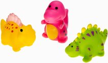 PROFIBABY Baby dinosaurus stříkací 3ks + lodička 3ks pro miminko do koupele