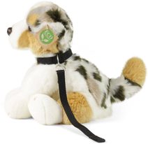 Plyšový pes francouzský buldoček s obojkem stojící, 23 cm