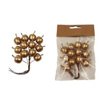 Dekorační jablko, 12 ks X4426 - dia 2 x 2,5 cm/10 cm