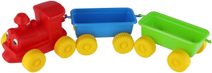 Vláček barevný 60cm baby mašinka s očima + 2 vagónky plast