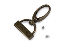 Kovová karabina otočná s koncovkou na popruh, průvlek 25 mm