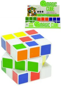 Kostka (Rubikova) dětský hlavolam 6cm Magic Cube bílá plastová