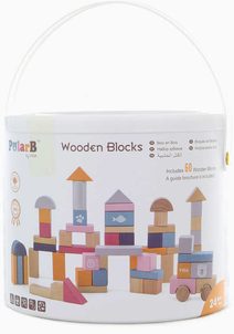 DŘEVO Baby stavebnice 60 kostek v kyblíku *DŘEVĚNÉ HRAČKY*