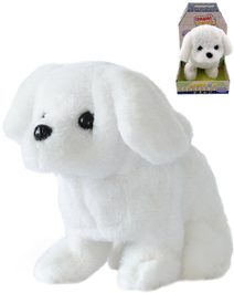 MAC TOYS Pejsek bílý interaktivní zvířátko chodící na baterie Zvuk PLYŠ