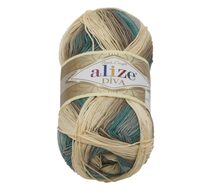 Příze DIVA BATIK Bílá,Béžová,Modrá 3307 100g / 350 m