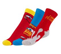 Ponožky dětské Auta 2 - sada 3 páry Červená,Žlutá,Modrá,Šedá Auta