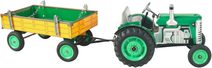 KOVAP Traktor Zetor retro model 1:25 plechový Zelený na klíček Kov 0395