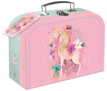 Kufřík dětský školní Jednorožec růžový 25x20x9cm karton