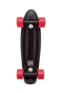 Skateboard - pennyboard 43cm, nosnost 60kg plastové osy, černá, červená kola