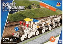 MALÝ MECHANIK Vlaková souprava 277 dílků kovová STAVEBNICE typu Merkur