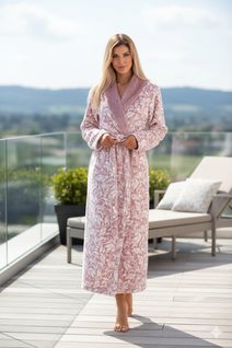 Flora Mauve Mist - Dámský Župan s Límcem - Model 25 56 4303