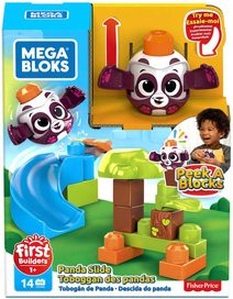 MEGA BLOKS Velká skluzavka baby stavebnice Peek A Blocks set 13 dílků + zvířátko