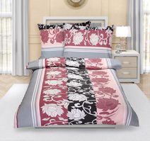 Povlečení krepové Šedá,Růžová 80/949