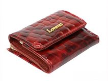 Kožená červená malá hrubá dámská peněženka RFID v krabičce Lorenti