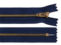 Kovový zip YKK No 4 délka 18 cm staromosazný (jeansový)