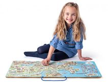 Woody dřevěná mapa Evropy 3v1 (puzzle, naučné, 75×45 cm, AJ)