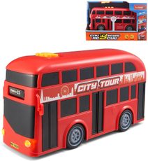 Autobus červený dvoupatrový doubledecker na baterie Světlo Zvuk