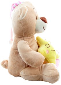 PLYŠ Medvídek s hvězdičkou 23cm růžová čepička *PLYŠOVÉ HRAČKY*