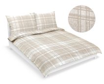 Povlečení krep na dvoudeku Béžová,Bílá 80/311