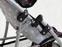 Kočárek golfové hole červené puntíkované pro panenku miminko kov v sáčku