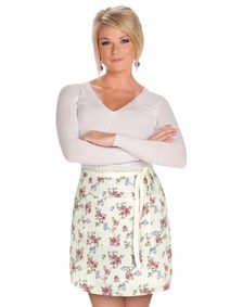 Kuchyňská zástěra DITA - do pasu Smetanová,Růžová,Zelená 189/404 zástěra 68x50 cm