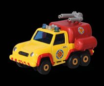 DICKIE Auto hasičské volný chod funkční vodní dělo na baterie Světlo Zvuk