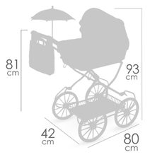 Kočárek golfové hole červené puntíkované pro panenku miminko kov v sáčku