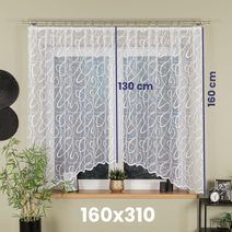 Voálový set s kanýrem Rongo 2x 180x150 cm + kanýr 40x300 cm bílá