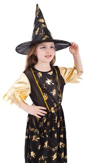 Karnevalový kostým plášť čarodějnický černý, dětský