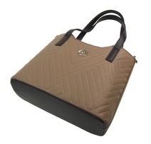 GROSSO Čokoládově hnědá kabelka přes rameno se zlatými doplňky