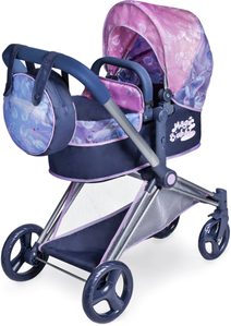 Kočárek golfové hole červené puntíkované pro panenku miminko kov v sáčku