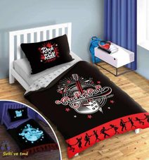 Povlečení Rock and roll svítící Bavlna, 140/200, 70/90 cm