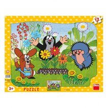 Puzzle deskové tvary Krtek zahradník 36x28cm 12 dílků