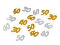 Konfety čísla 30; 40; 50; 60 - na párty, narozeninové oslavy