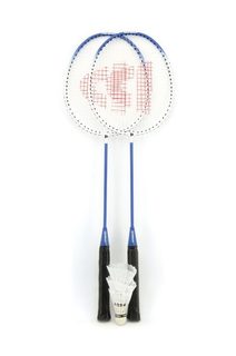Sada badminton pálky 2ks + míček 2ks 65cm kov/plast 2 barvy v pouzdře
