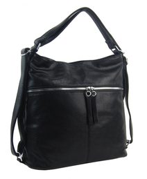 Velká dámská kabelka přes rameno / batoh černá