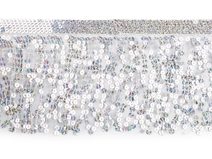 Třásně s holografickými flitry šíře 15 cm METRÁŽ