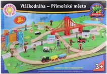 MAXIM DŘEVO Vláčkodráha přímořské město 80 dílků