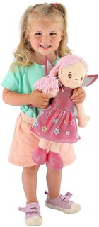 Panenka Aninka baby soft textilní hadrová látková na baterie CZ Zvuk 2 druhy