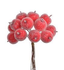 Jablíčka cukr na drátku 12 ks - červená