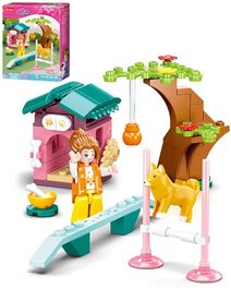 SLUBAN Girls Dream Cvičiště pro pejsky 91 dílků + 1 figurka STAVEBNICE