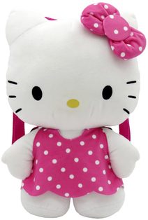 PLYŠ Batůžek 3D postavička kočička Hello Kitty růžový 25x35cm