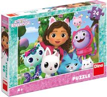 DINO Puzzle Gábi na zahradě (Gabbys Dollhouse) 26x18cm skládačka 24 dílků