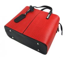 Kožená tyrkysově modrá dámská kabelka do ruky v kroko designu Merle