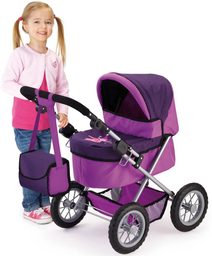 BAYER Kočárek hluboký fialový 67x41x67cm pro panenku miminko