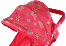 Kočárek golfové hole červené puntíkované pro panenku miminko kov v sáčku