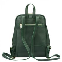 Kožená dámská velká kabelka s motivem květů zelená