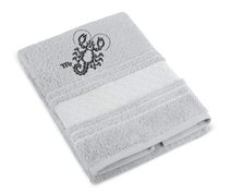 Froté ručník mozaika se znamením ŠTÍR Šedá 123/042