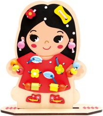 BINO DŘEVO Zábavné oblékání provlékačka s korálky *DŘEVĚNÉ HRAČKY*