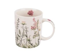 Hrnek porcelán květ růžový 330 ml O0578 - o. 330 ml